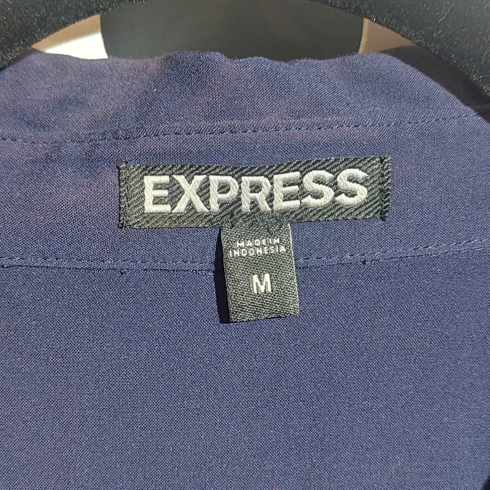 Express Navy Sleeveless Blouse - Picture 2 of 7